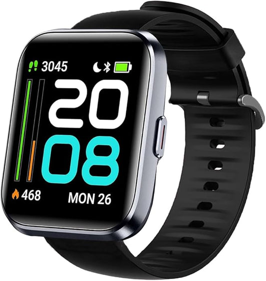 Silicone Replacement Soft Band Wristbands Straps with Stainless Steel Buckle Compatible for Quican ID208 Plus 1.8 Inches Smart Watch