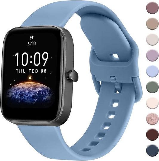 AK Band for Amazfit GTS 4 / GTS 4 Mini / GTS 3 / GTS 2 / GTS 2e / GTS 2 mini / GTS / GTR mini Bands, 20mm Soft Replacement Sport Strap for Amazfit Bip 3 / Bip 3 Pro / Bip U Pro / Bip / Bip Lite / Bip S / Bip S lite / Bip U Smart Watch Women Men