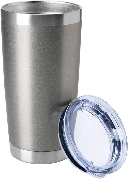 HASLE OUTFITTERS 20oz Tumblers Bulk Stainless Steel Cup with Lid Double Wall Vacuum Insulated Coffee Mug for Cold & Hot Drinks 1 Pack, Grey