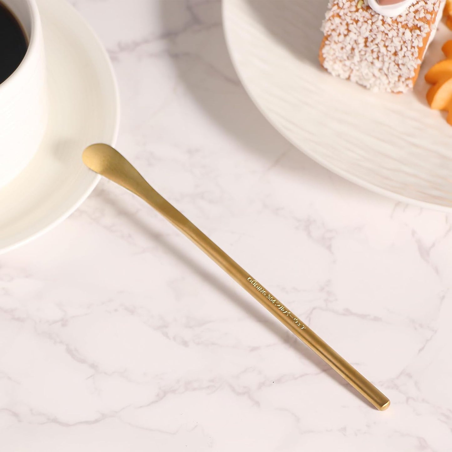 IMEEA Coffee Stirrers Demitasse Espresso Spoons SUS304 Stainless Steel Coffee Stir Sticks 5.9-Inch Tea Spoon, Set of 4 (Gold)