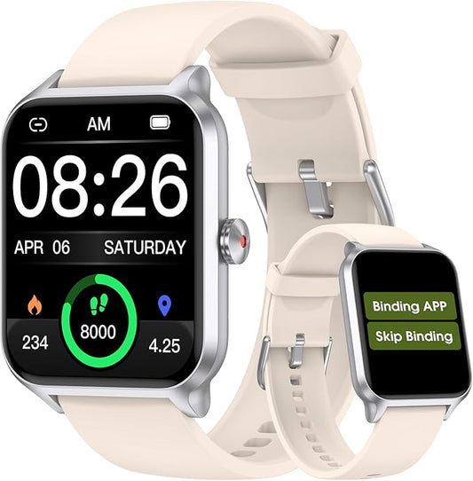 Smart Watch No App/Phone Required,42mm Smartwatch for Women Men,Fitness Tracker Watch with Heart Rate Monitor, Sleep Tracker, Pedometer,Step Counter,IP68 Waterproof, for Android iOS Phones