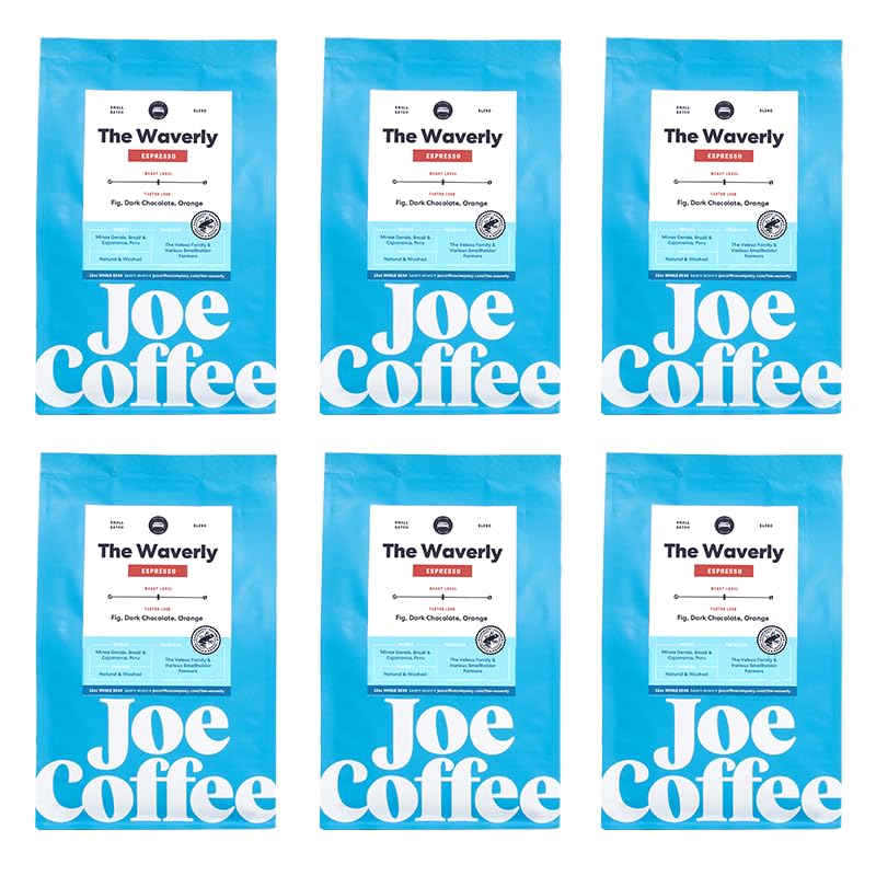Joe Coffee Company - The Waverly Whole Bean Specialty Coffee, 12 oz Bag (Pack of 6) | NYC Roaster, Rainforest Alliance Certified, Kosher, Climate-Friendly