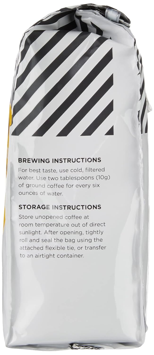 Amazon Fresh Just Bright Ground Coffee, Light Roast, 12 Ounce (Pack of 3)