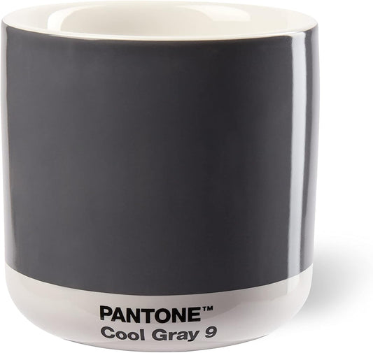 Copenhagen Design Pantone Latte Cup - Double Wall Thermo - Cappuccino Handleless Mug - 7.44oz/220ml, Cool Grey 9