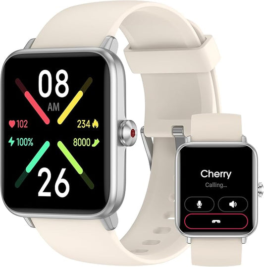 Smart Watch (Answer/Make Call) for Women Men, Fitness Tracker with Heart Rate, Blood Oxygen, Sleep Tracker, IP68 Waterproof Fitness Watch Step Calorie Counter Pedometer Compatible iPhone & Android