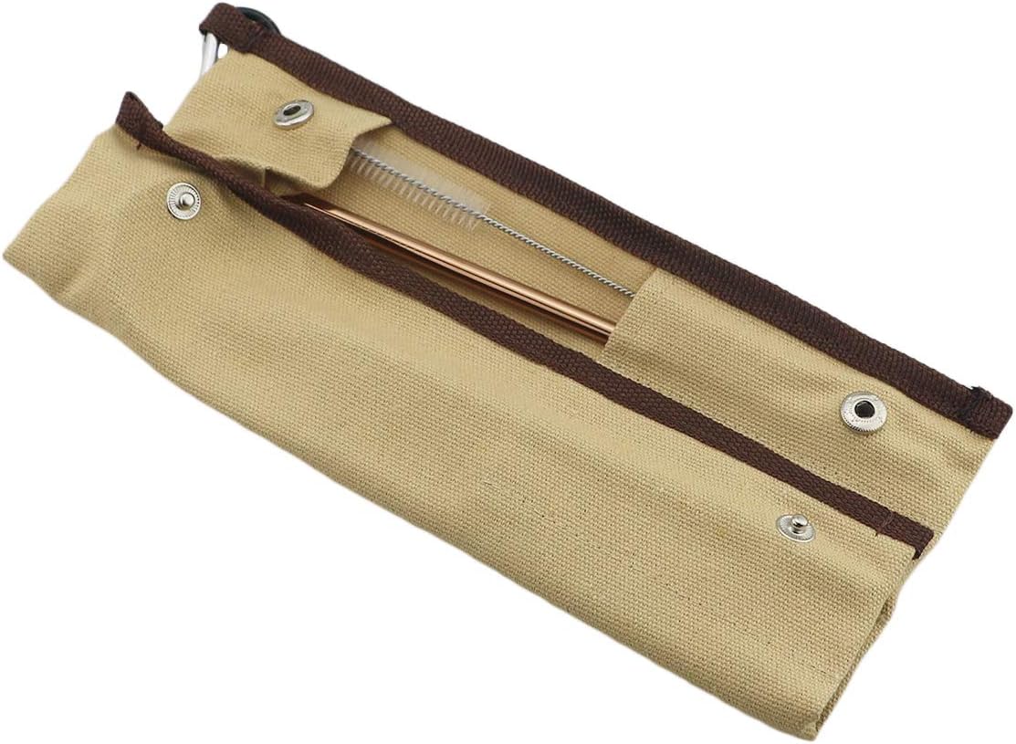 Gugrida Reusable Travel Utensils, 7 Piece Portable 304 Stainless Steel including Knife Fork Spoon Chopsticks Cleaning Brush Straws Portable Pouch, Eco-friendly Camping Silverware Set, Dishwasher Safe