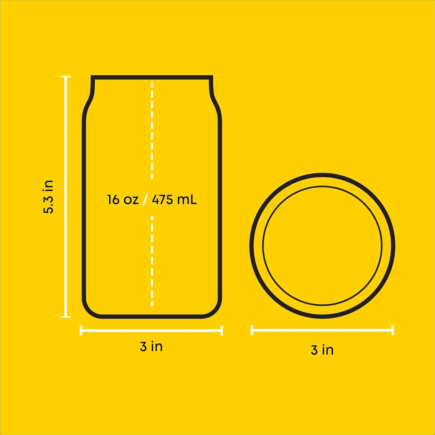 JoyJolt Harry Potter House Crests Glass Tumblers with Lids and Straws, 16oz Glass Cups with Lids and Straws, Can Shaped Drinking Glasses Set of 4, Hogwarts Cup, Harry Potter Merchandise