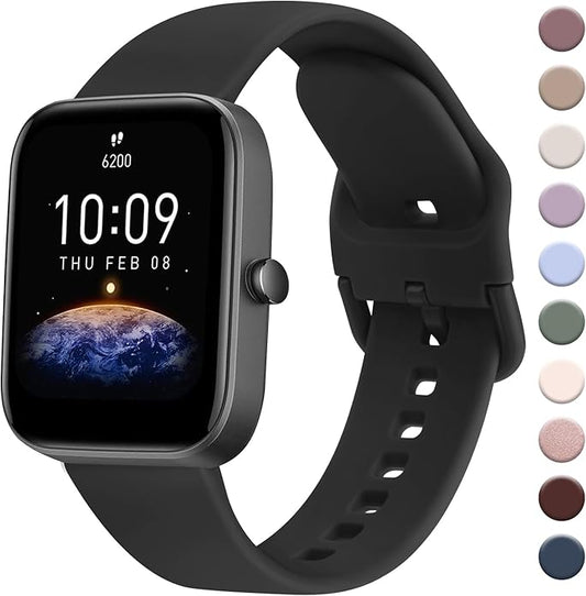 AK Band for Amazfit GTS 4 / GTS 4 Mini / GTS 3 / GTS 2 / GTS 2e / GTS 2 mini / GTS / GTR mini Bands, 20mm Soft Replacement Sport Strap for Amazfit Bip 3 / Bip 3 Pro / Bip U Pro / Bip / Bip Lite / Bip S / Bip S lite / Bip U Smart Watch Women Men