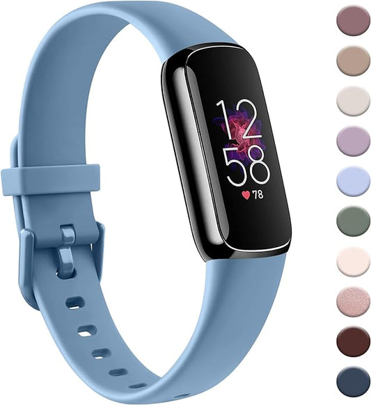 AK Sport Band Compatible with Fitbit Luxe Bands for Women Men, Soft Silicone Replacement Sport Straps Wristbands for Fitbit Luxe Fitness and Wellness Tracker