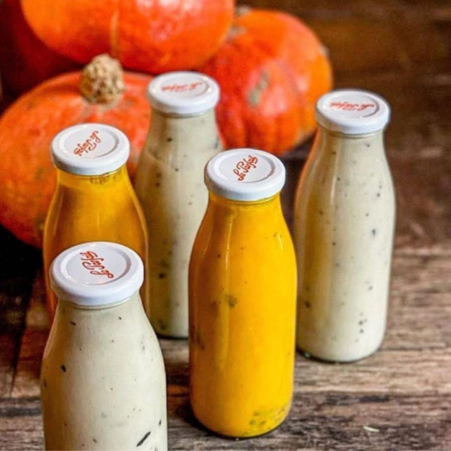 Le Parfait Bottles French Glass Milk Bottle with 48mm Printed Logo Airtight Metal Twist Cap | Used for Smoothie, Water Bottle, Preserved Tomato Sauce & other Soups | 16oz (Pack of 6) 500ml