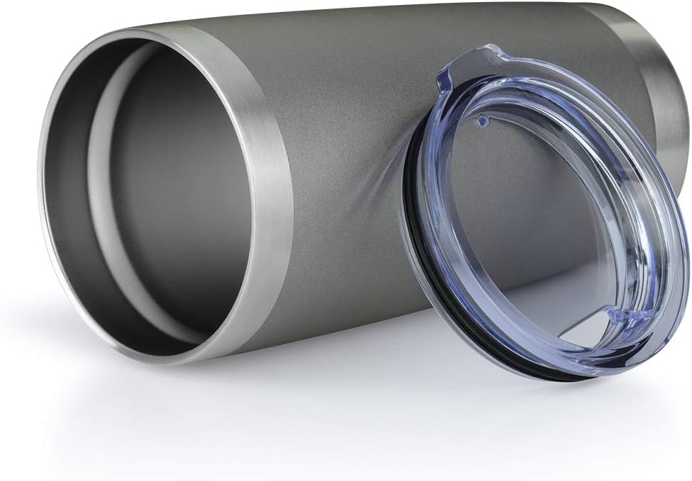 20oz Tumbler Bulk Stainless Steel Vacuum Insulated Tumblers with Lid Double Wall Travel Mug, Durable Powder Coated Coffee Cup, Suitable for Ice Drinks and Hot Beverage (Gray 6pack)