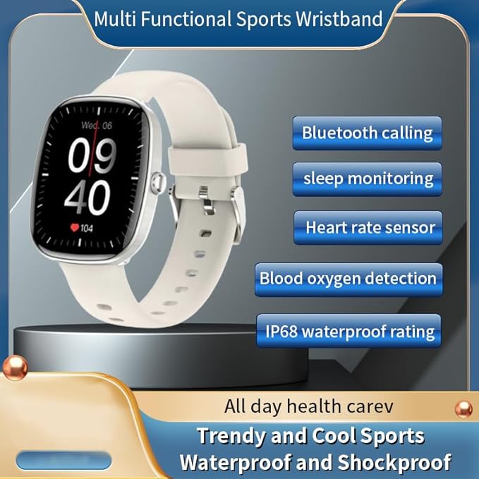 Smart Watch for Men, Women Fitness Tracker Answer/Make Calls, 1.83’ IP68 Waterproof/Heart Rate Sleep Monitor/Blood Oxygen Measurement/100+ Sports Modes Compatible with Android iOS 3 Straps(Silver）
