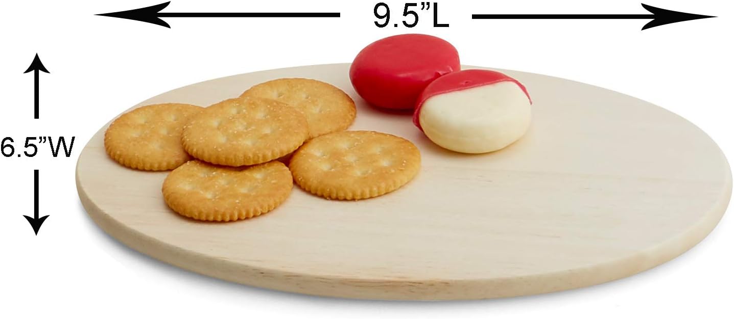 6 Whitewash Wood Serving Boards with Stand, Perfect for Serving, Sushi, Cheese, Hors d'oeuvre, Charcuterie, Sandwiches by Woodard & Charles, 7 Piece Set, 9 1/2" x 6 1/2"