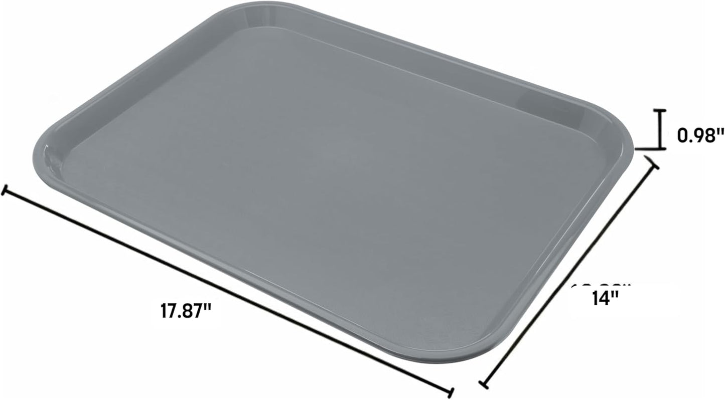 Carlisle FoodService Products Cafe Plastic Fast Food Tray, 14" x 18", Gray