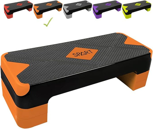 SPART Adjustable Workout Aerobic Stepper 4 Risers, 3 Levels 4" - 6" - 8", 26.77" 26.77" Trainer