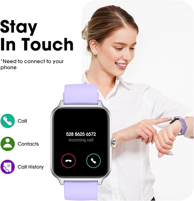 Smart Watch No App/Phone Required,42mm Smartwatch for Women Men,Fitness Tracker Watch with Heart Rate Monitor, Sleep Tracker, Pedometer,Step Counter,IP68 Waterproof, for Android iOS Phones