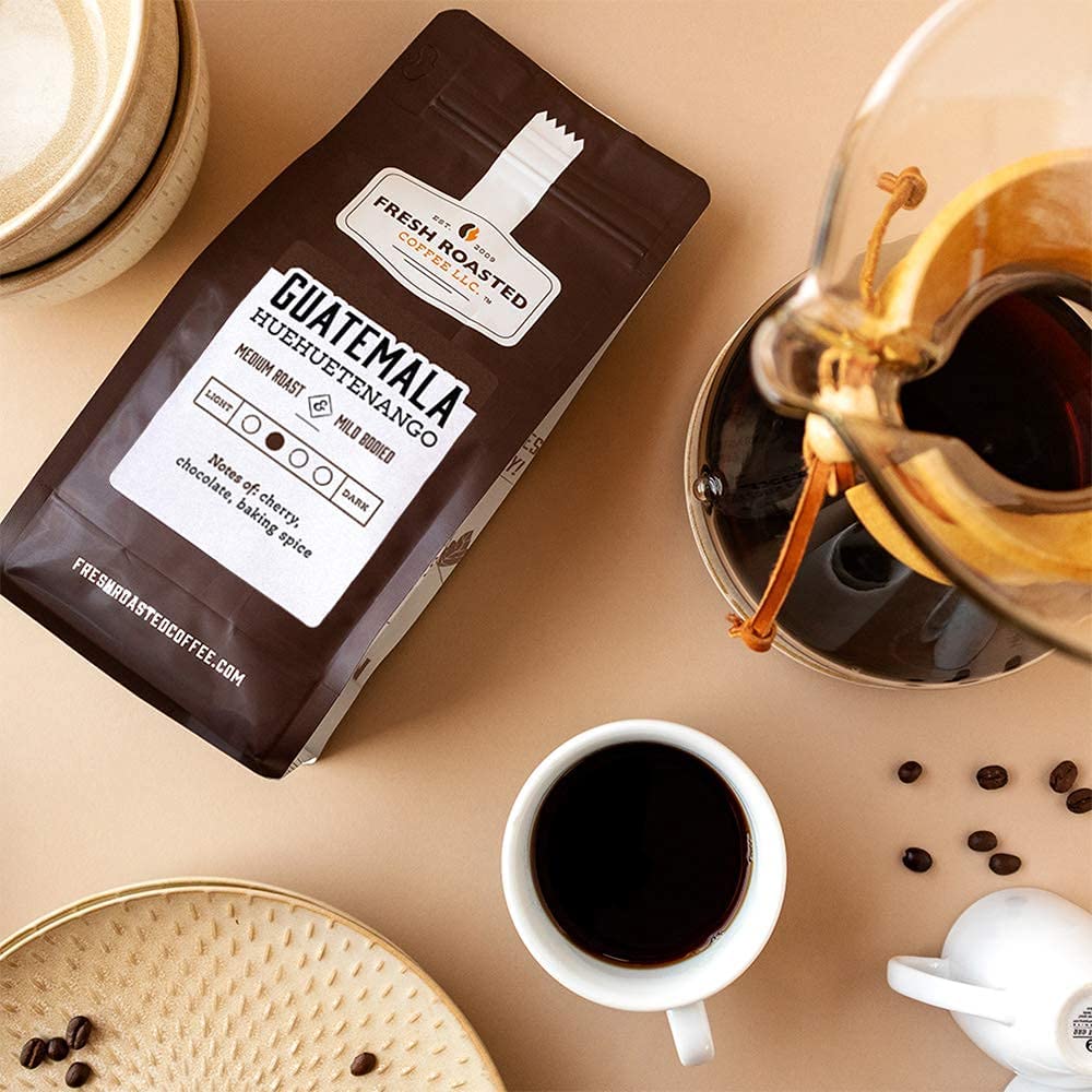Fresh Roasted Coffee, Guatemala Huehuetenango | 2 lb (32 oz) | Single Origin | Medium Roast | Kosher | Ground