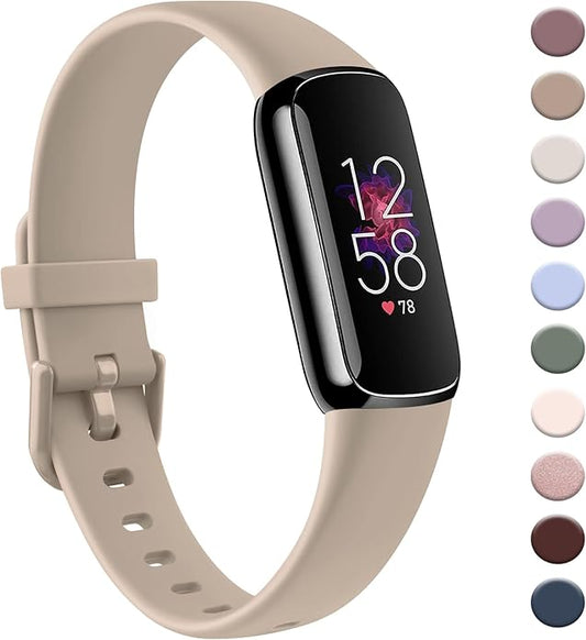 AK Sport Band Compatible with Fitbit Luxe Bands for Women Men, Soft Silicone Replacement Sport Straps Wristbands for Fitbit Luxe Fitness and Wellness Tracker