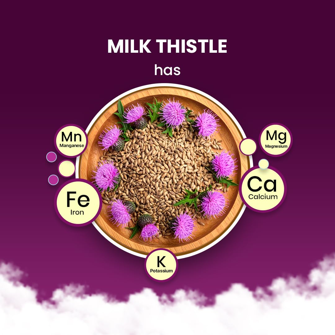 BLUE TEA - Milk Thistle Tea - 100 Count - Pyramid Plant Based Tea Bag | Liver Cleaning and Immune Support | Milk Thistle Seeds - Caffeine Free - Herbal Tea - Non Bitter | Zipper Pack