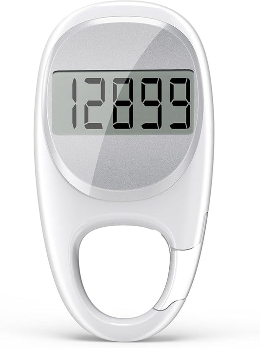 Simple Pedometer for Walking, Accurate Step Tracker with Carabiner, 3D Step Counter for Men Women Kids Seniors