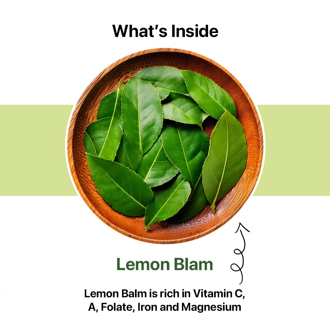 BLUE TEA - Lemon Balm Tea - 100 Count - Plant Based Tea Bag | RELIEVES STRESS - IMPROVES DIGESTION | Reduces Bloating | Refreshing Citrus Flavour - Leaf Based - Caffeine Free | Ziplock Pouch