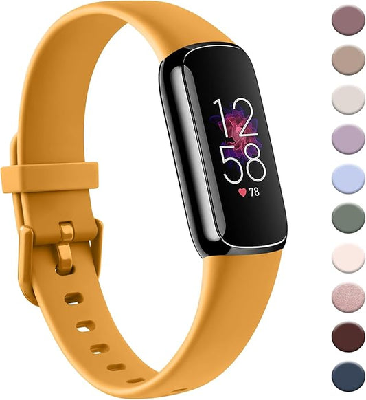 AK Sport Band Compatible with Fitbit Luxe Bands for Women Men, Soft Silicone Replacement Sport Straps Wristbands for Fitbit Luxe Fitness and Wellness Tracker