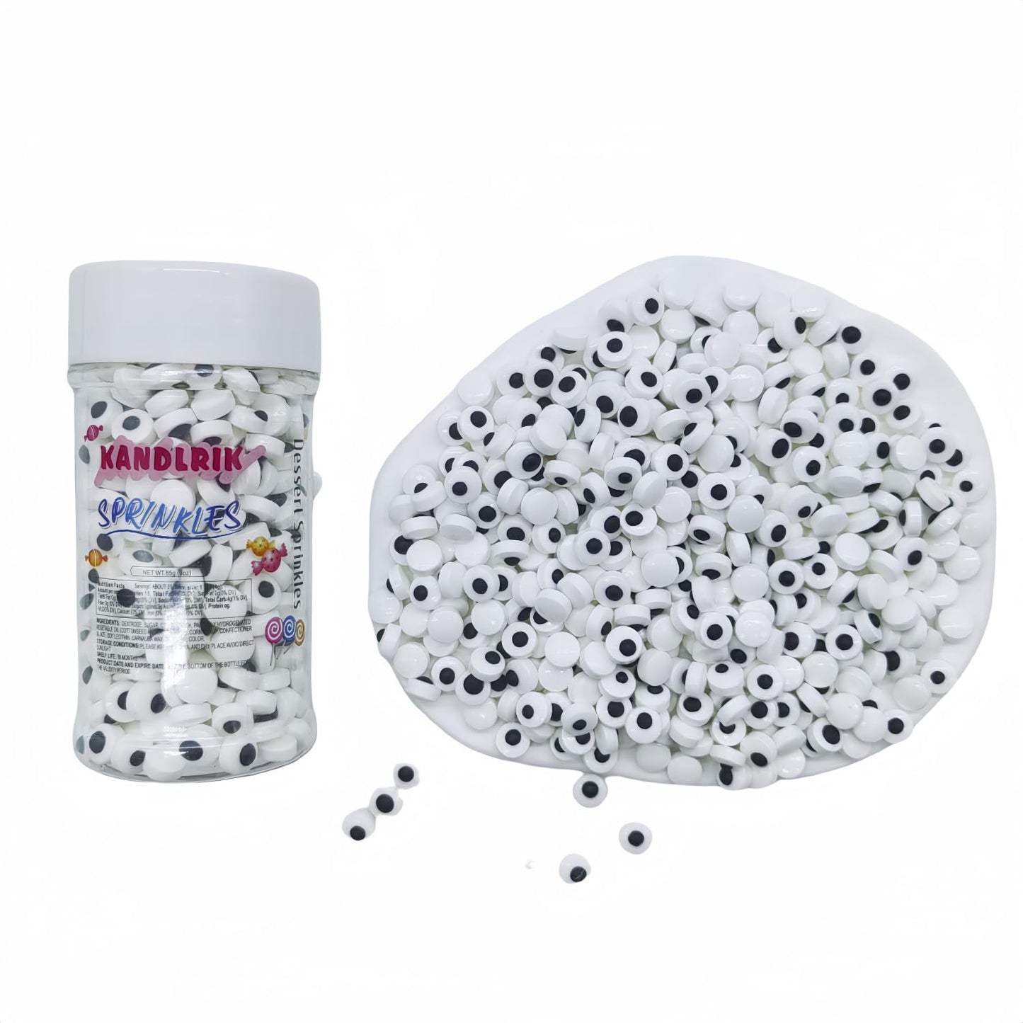 7mm Mini Candy Eyes for Decorating Edible Candy Eyes Eyeballs Halloween Sprinkles for Cake Decorations, Baking, Ice Cream, Cookies, Cupcake Topper 3OZ