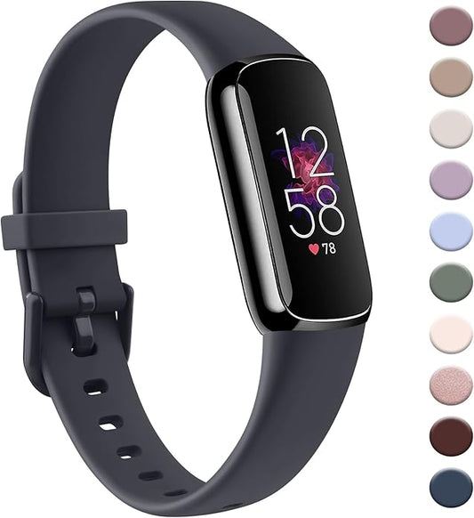 AK Sport Band Compatible with Fitbit Luxe Bands for Women Men, Soft Silicone Replacement Sport Straps Wristbands for Fitbit Luxe Fitness and Wellness Tracker