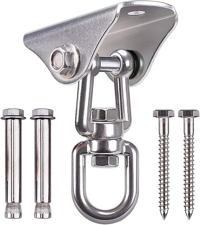 SELEWARE Stainless Steel Swing Hanger Heavy Duty Ceiling Swing Mount Free Swivel Swing Hook Swing Hardware Kit for Yoga Swing Hammock Chair Porch Swing Sets Heavy Punching Bag 1000 LB Capacity