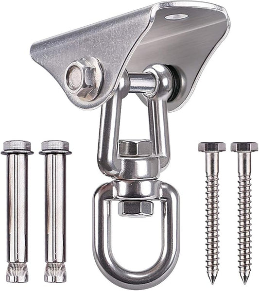 SELEWARE Stainless Steel Swing Hanger Heavy Duty Ceiling Swing Mount Free Swivel Swing Hook Swing Hardware Kit for Yoga Swing Hammock Chair Porch Swing Sets Heavy Punching Bag 1000 LB Capacity
