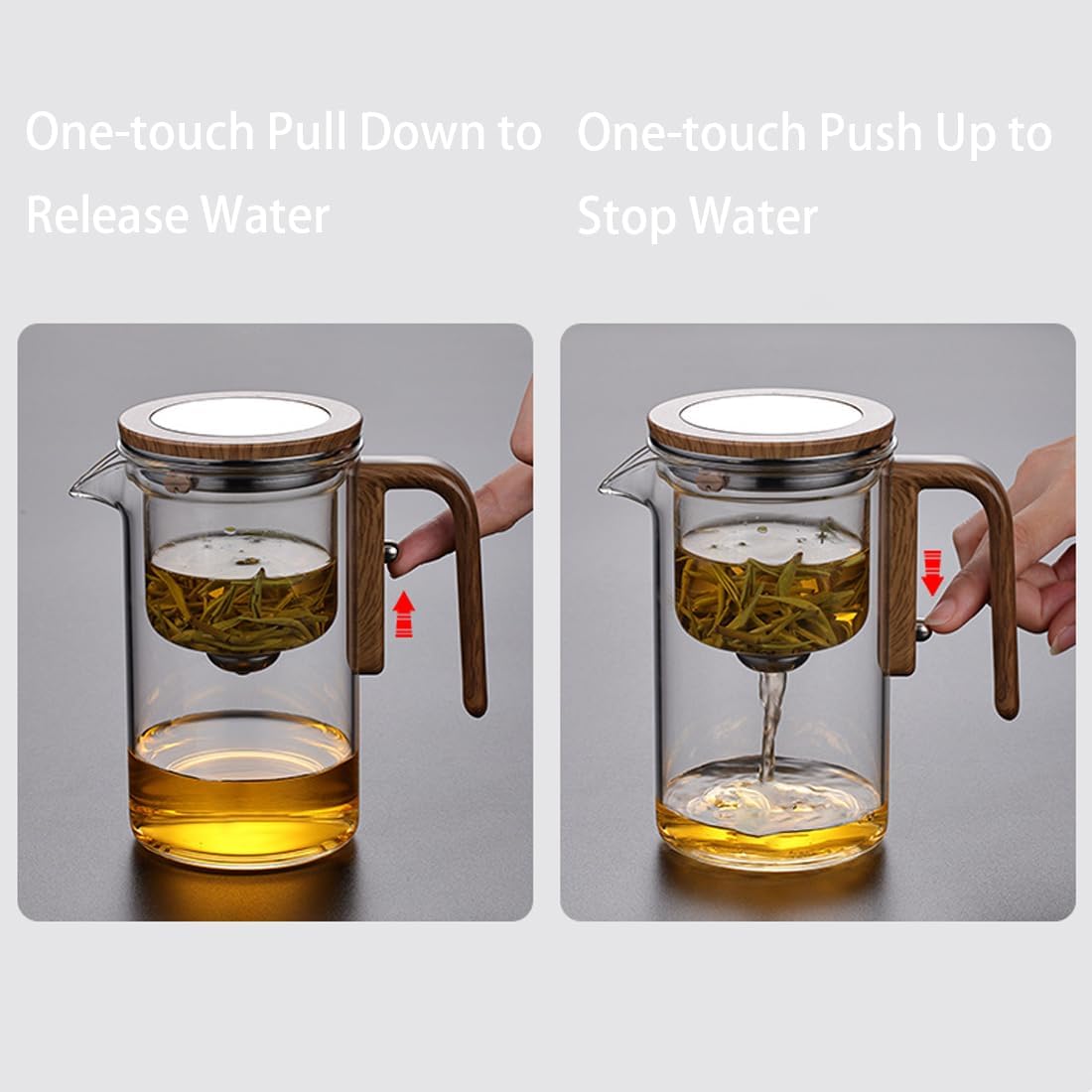 Enchanti Tea Pot, 800ML Witchcraft Magic Glass Teapot with Infuser Strainer and Lid for Loose Leaf Tea Herbal, Magnetic Water Separation Tea Maker Kettle Clear Enchantipot