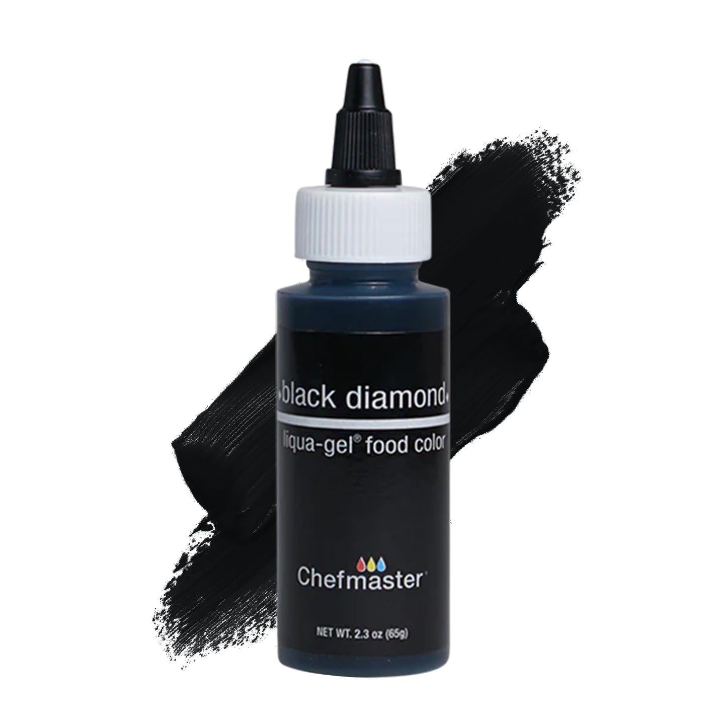 Chefmaster Black Diamond Liqua-Gel® Food Coloring | Vibrant Color | Professional-Grade Dye for Icing, Frosting, Fondant | Baking & Decorating | Fade-Resistant | Easy-to-Use | Made in USA | 2.3 oz