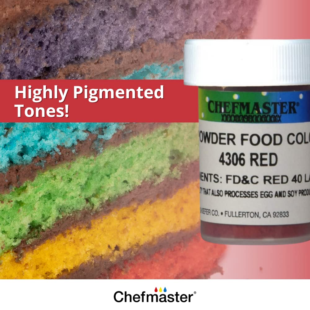 Chefmaster Orange Dry Powder Candy Color | Vibrant Shades | Chocolate, Macarons, Fondant | Decorating | Professional-Grade Dye | Easy-to-Use | Manufactured in USA | 3 grams