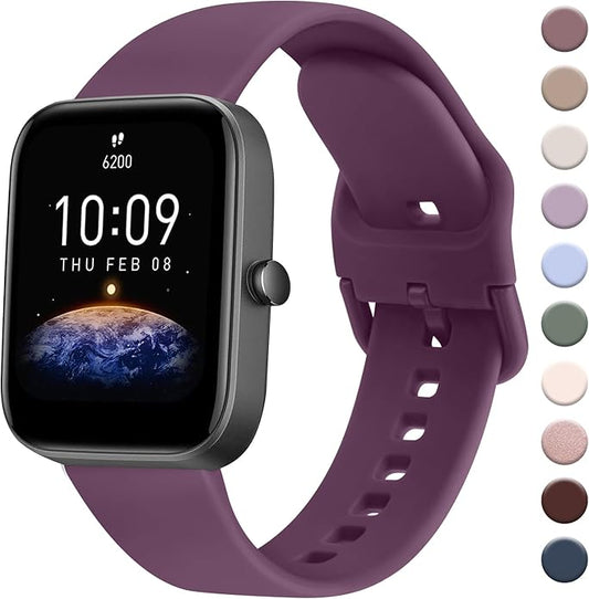AK Band for Amazfit GTS 4 / GTS 4 Mini / GTS 3 / GTS 2 / GTS 2e / GTS 2 mini / GTS / GTR mini Bands, 20mm Soft Replacement Sport Strap for Amazfit Bip 3 / Bip 3 Pro / Bip U Pro / Bip / Bip Lite / Bip S / Bip S lite / Bip U Smart Watch Women Men