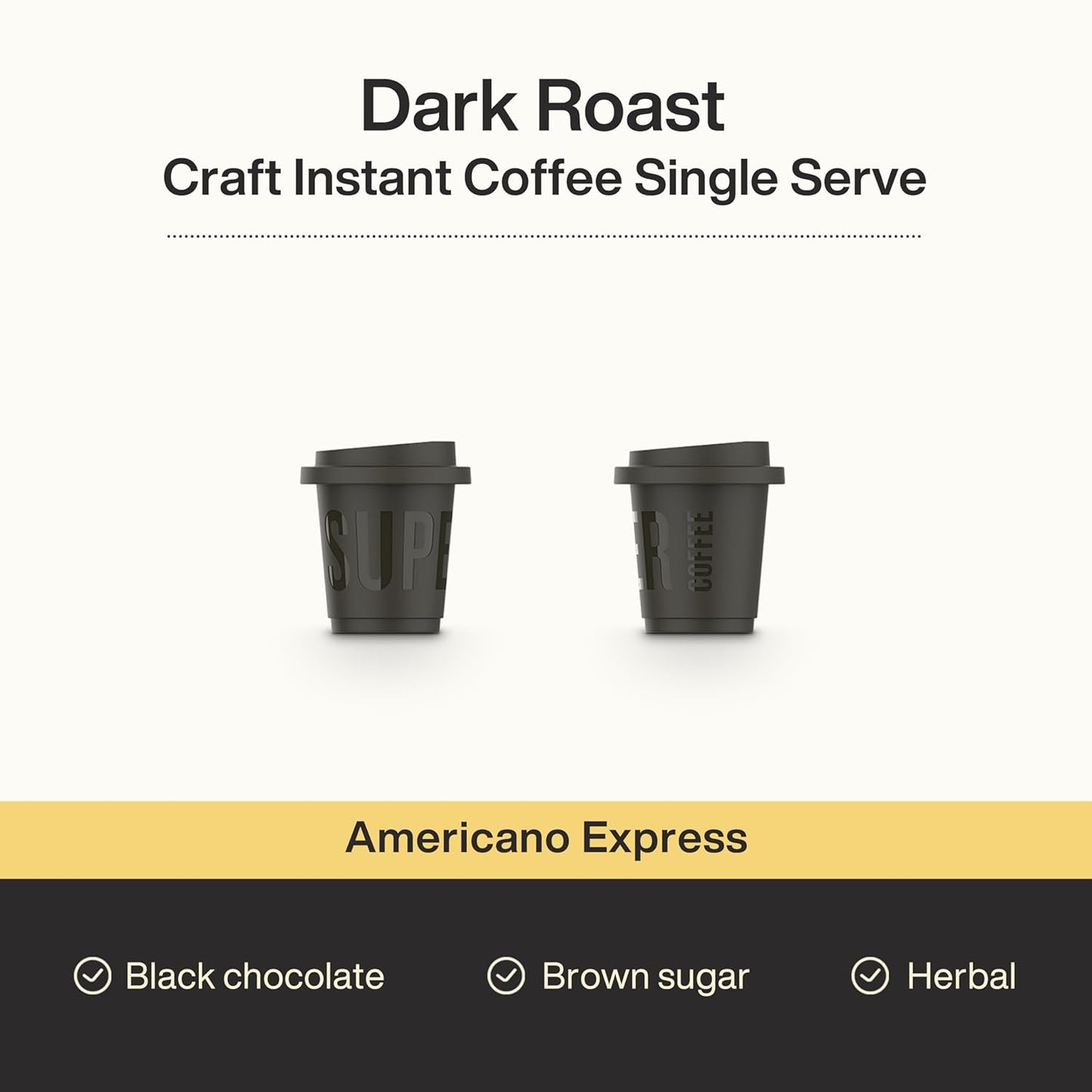 SATURNBIRD Express Instant Coffee, Latte & Americano Flavor Mix—Dark Roast, Instant Cold Brew Iced Coffee, Freeze Dried Arabica Powder, 24 Single Serve Coffee Packets for Traveling Camping Home