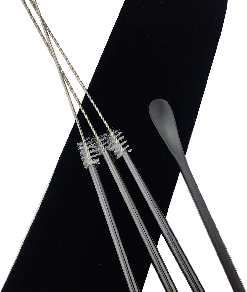 JASHII Matte Long Handle Spoon Cocktail Mixing Stirring Spoons Iced Tea Coffee Spoons with 8.6 inch Long Handle Brushed SUS304 Stainless Steel, 6-Piece