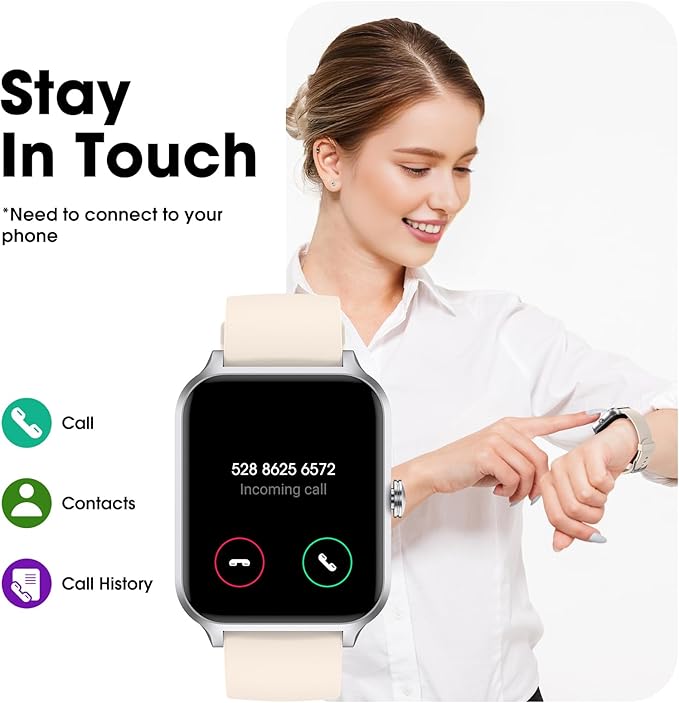 Smart Watch No App/Phone Required,42mm Smartwatch for Women Men,Fitness Tracker Watch with Heart Rate Monitor, Sleep Tracker, Pedometer,Step Counter,IP68 Waterproof, for Android iOS Phones