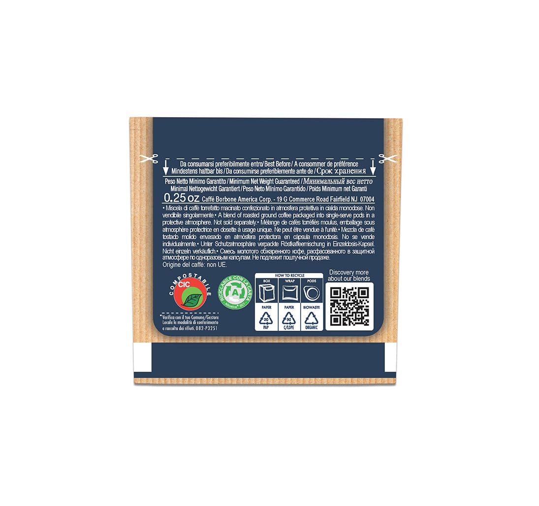 Caffe Borbone Espresso Paper Pods | Blue Blend, Balanced & Full-Bodied, Medium Roast ESE Pods | Authentic Italian Espresso | 50 Count