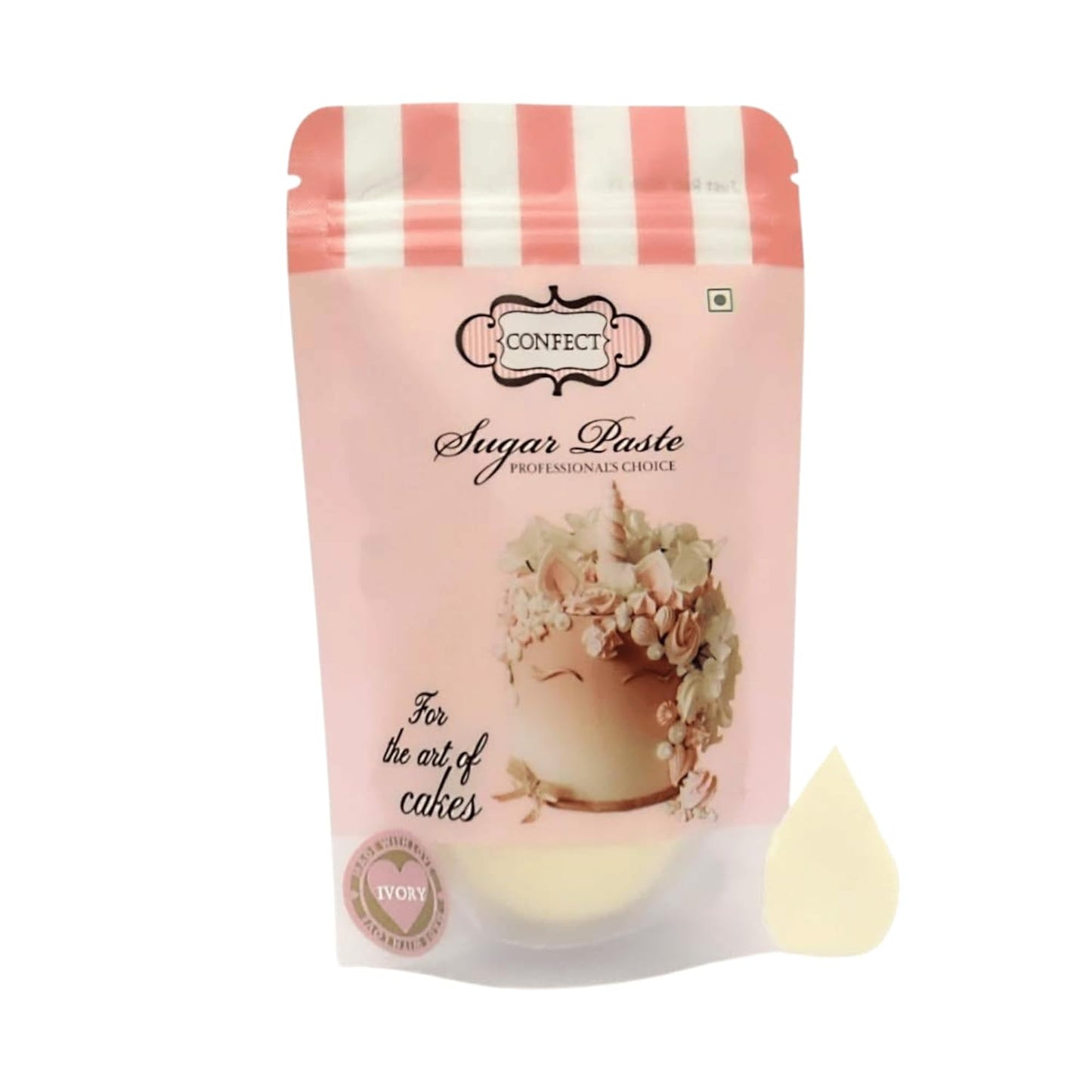 Confect Ivory Fondant for Cakes – 8.8 oz Chef’s Choice for Cake Decorating, Sculpting & Baking | Vegan, Gluten-Free, Nut-Free, Palm Oil-Free – 8.8 Oz