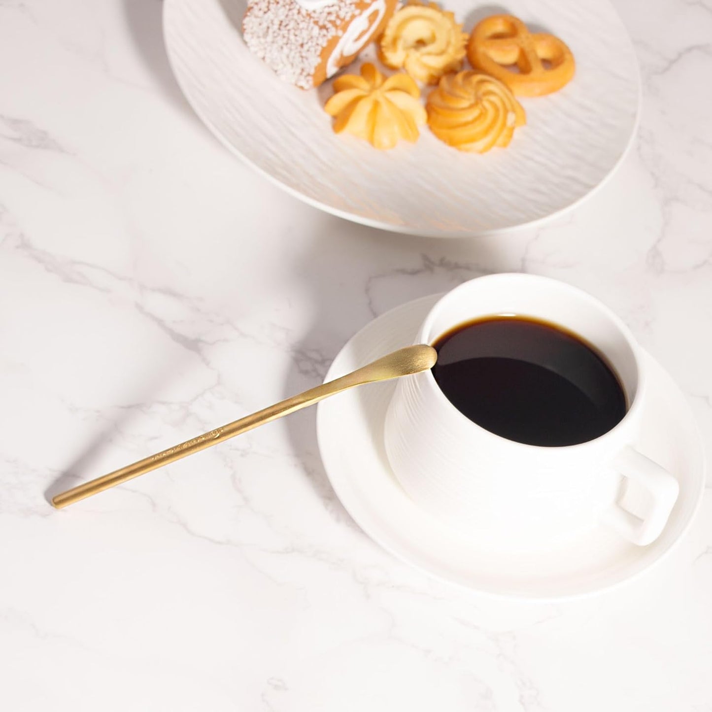 IMEEA Coffee Stirrers Demitasse Espresso Spoons SUS304 Stainless Steel Coffee Stir Sticks 5.9-Inch Tea Spoon, Set of 4 (Gold)