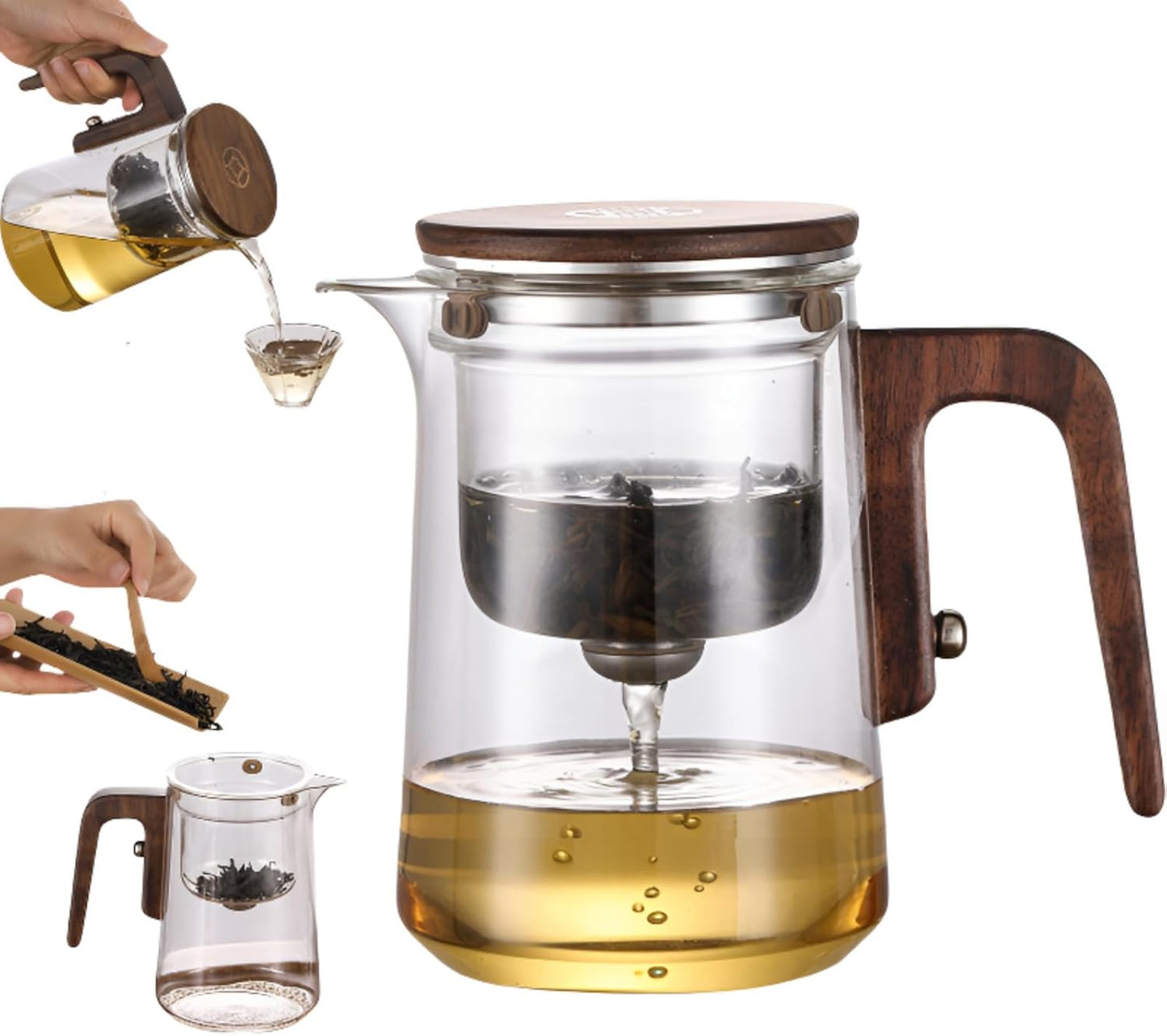 Enchanti Tea Pot, Magic Witchcraft Glass Tea Steepr, Detachable Loose Tea Glass Tea Infuser, Suitable for Black Tea,Ideal Gift forTea Lovers, 20 Ounces (about 600 ml)