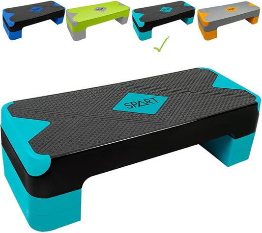 SPART Adjustable Workout Aerobic Stepper 4 Risers, 3 Levels 4" - 6" - 8", 26.77" 26.77" Trainer