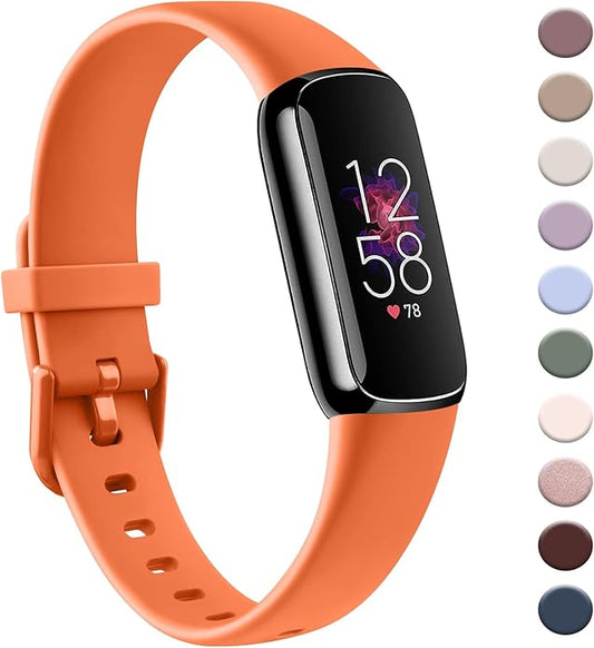 AK Sport Band Compatible with Fitbit Luxe Bands for Women Men, Soft Silicone Replacement Sport Straps Wristbands for Fitbit Luxe Fitness and Wellness Tracker