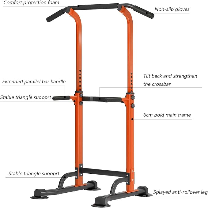 SogesPower Power Tower Dip Station Pull Up Bar