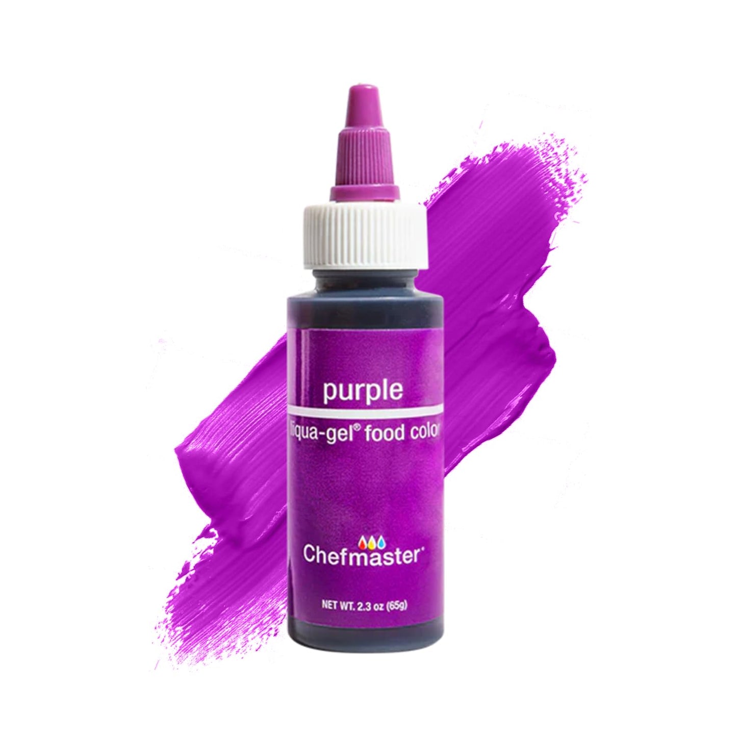 Chefmaster Purple Liqua-Gel® Food Coloring | Vibrant Color | Professional-Grade Dye for Icing, Frosting, Fondant | Baking & Decorating | Fade-Resistant | Easy-to-Use | Made in USA | 2.3 oz