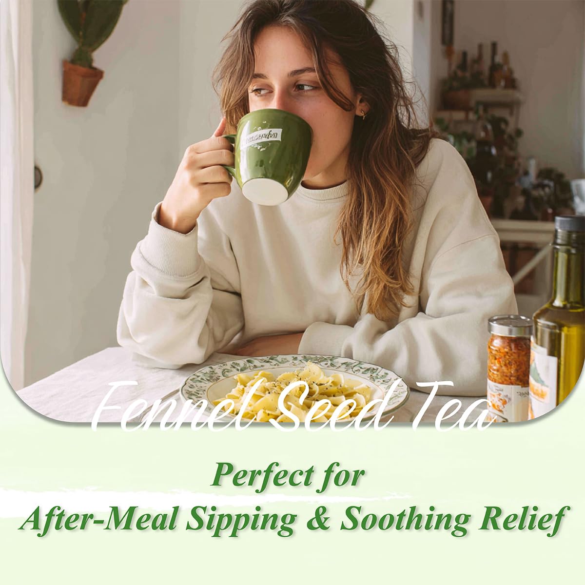 WT WEETEE Fennel Tea Bags 100 Count, 100% Natural & Pure Fennel Seeds Tea, Smooth & Sweet, No Sugar, Caffeine-Free