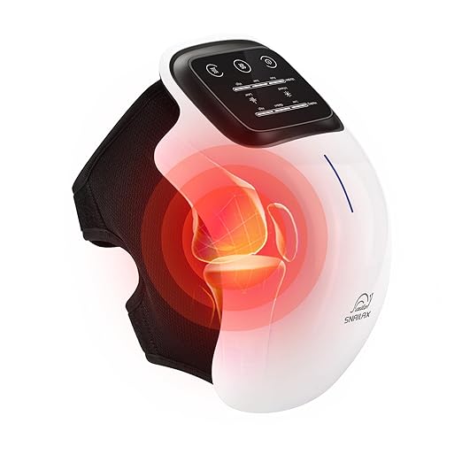 Snailax Cordless Knee Massager with Heat, FSA HSA Eligible, Heating Pad for Knee Pain, 3 Vibration Modes & 3 Heating Levels, Gifts for Men, Women, Heated Knee Brace Wrap