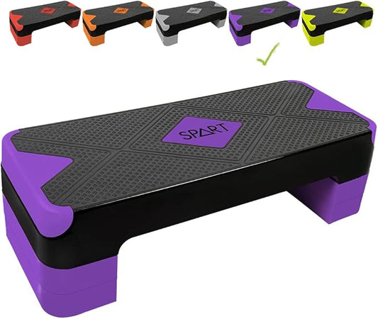 SPART Adjustable Workout Aerobic Stepper 4 Risers, 3 Levels 4" - 6" - 8", 26.77" 26.77" Trainer