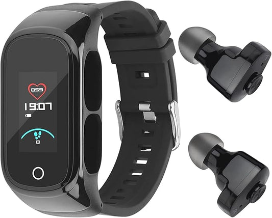 Smart Watch with Earbuds for Women and Men,Activity Fitness Tracker Watch Combo Bluetooth Earbuds Can Receive Calls Messages Sleep Tracker Calorie Counter for Men Women Kids