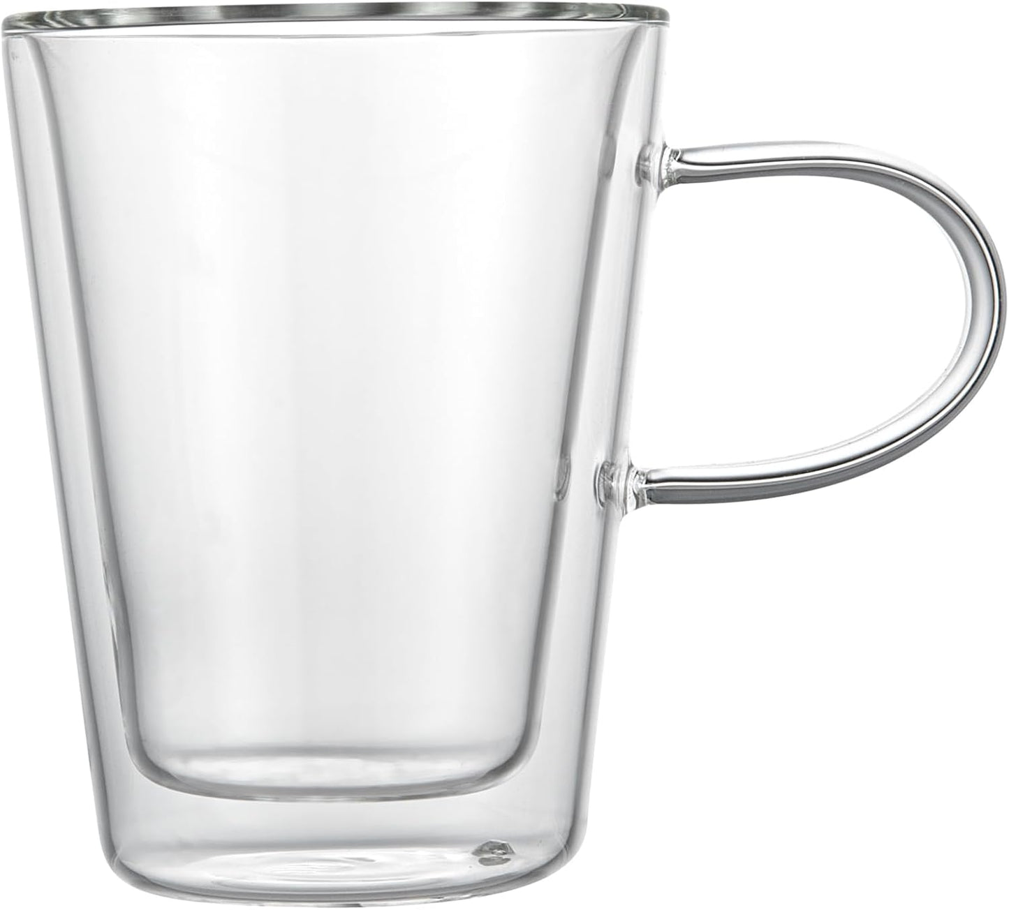 Restaurantware-Forma Professional 5.1 oz Double Wall Glass Mugs, 2 Insulated Coffee Mugs With Handle - Dishwashable, Reusable, Clear Glass Beverage Cups, Freezable, For Hot Or Cold Beverages